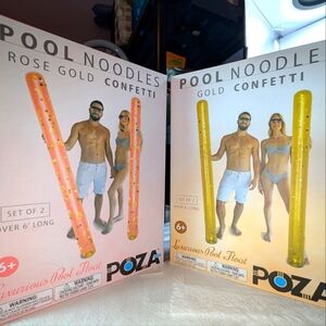 Set of 2 Poza Luxurious Glitter Confetti Pool Noodle Floats.   Rose Gold/Gold